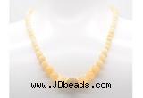 GMN7341 honey jade graduated beaded necklace & bracelet set