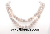 GMN8003 18 - 36 inches 8mm, 10mm grey banded agate 54, 108 beads mala necklaces