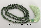 GNBS37 Hand-knotted 6mm ruby zoisite 108 beads mala necklace with tassel