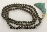 GNBS40 Hand-knotted 6mm Agarwood 108 beads mala necklace with tassel