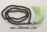 GNBS45 Hand-knotted 8mm imitation ruby zoisite 108 beads mala necklace with tassel