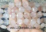 HABS19 15 inches 12mm faceted hexagon red gum flower beads wholesale