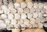 HGBS114 15 inches 12mm faceted heart rose quartz beads wholesale
