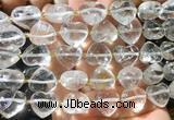 HGBS135 15 inches 15mm heart White crystal beads wholesale