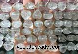 HGBS147 15 inches 15mm heart green quartz gemstone beads wholesale