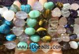 HGBS149 15 inches 15mm heart colorful gemstone beads wholesale