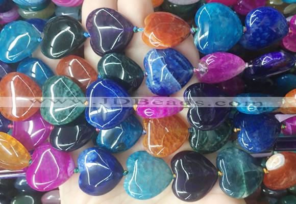 HGBS155 15 inches 20*20mm heart Agate gemstone beads wholesale