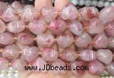 HGBS159 15 inches 15mm heart pink rhodonite gemstone beads wholesale