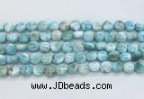 LRBS05 15 inches 10mm flat round larimar gemstone beads wholesale