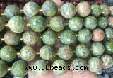 LSBS10 15 inches 16mm faceted round unakite beads wholesale