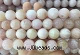 LSBS1006 15 inches 17mm carved round morganite gemstone beads wholesale