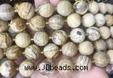 LSBS17 15 inches 16mm faceted round picture jasper beads wholesale