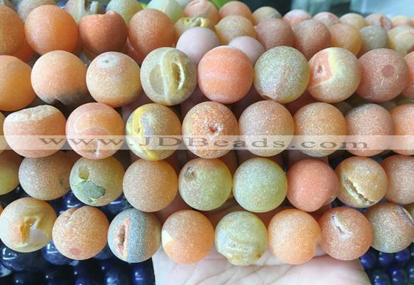 LSBS175 15 inches 18mm round druzy agate gemstone beads wholesale