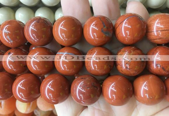 LSBS177 15 inches 20mm round red jasper gemstone beads wholesale