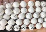 LSBS18 15 inches 16mm faceted round white howlite beads wholesale