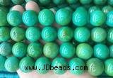 LSBS186 15 inches 18mm round yellow green howlite turquoise beads wholesale