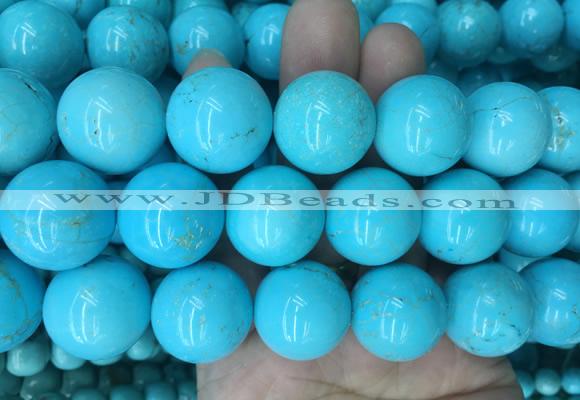 LSBS190 15 inches 20mm round blue howlite turquoise beads wholesale