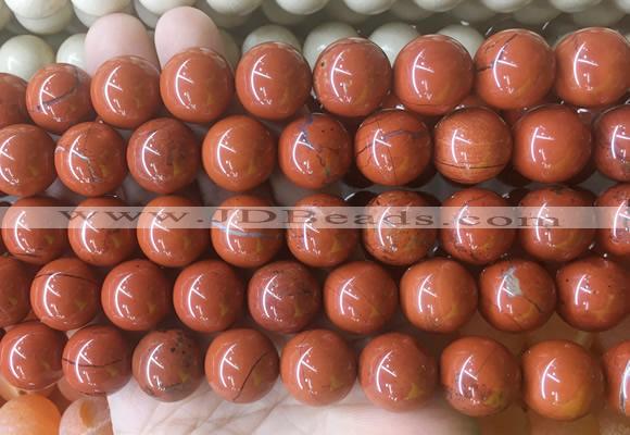 LSBS193 15 inches 16mm round red jasper gemstone beads wholesale