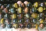LSBS215 15 inches 16mm faceted round colorful tiger eye beads wholesale