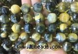 LSBS216 15 inches 16mm faceted round golden blue tiger eye beads wholesale