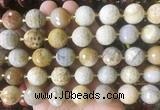 LSBS217 15 inches 16mm faceted round chrysanthemum jasper beads wholesale