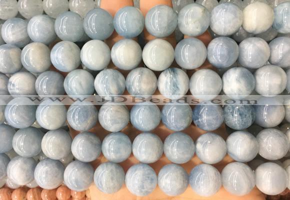 LSBS233 15 inches 14mm round aquamarine gemstone beads wholesale
