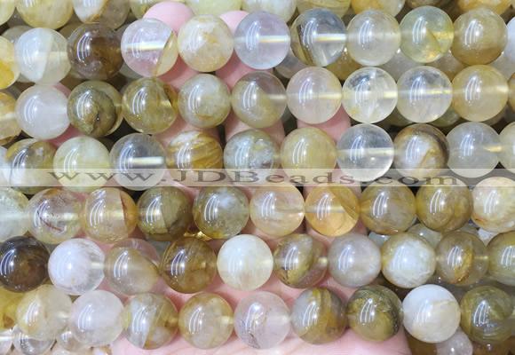 LSBS240 15 inches 14mm round yellow gum flower crystal beads wholesale
