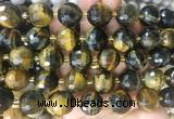 LSBS25 15 inches 16mm faceted round yellow & blue tiger eye beads wholesale