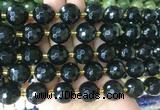 LSBS26 15 inches 16mm faceted round black agate beads wholesale