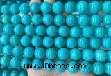 LSBS266 15 inches 14mm round blue howlite turquoise gemstone beads wholesale