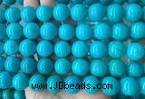 LSBS267 15 inches 16mm round blue howlite turquoise gemstone beads wholesale