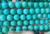 LSBS274 15 inches 16mm round green howlite turquoise gemstone beads wholesale