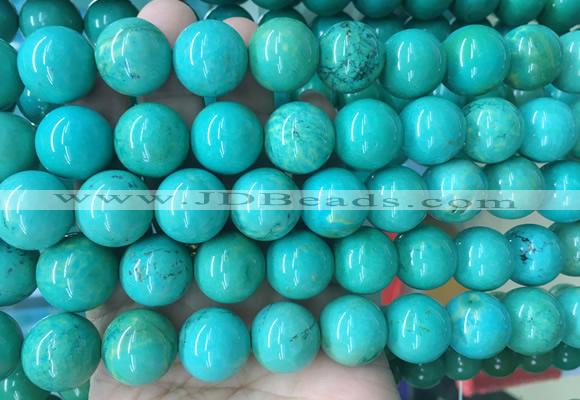 LSBS274 15 inches 16mm round green howlite turquoise gemstone beads wholesale