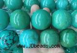 LSBS280 15 inches 34mm round green howlite turquoise gemstone beads wholesale