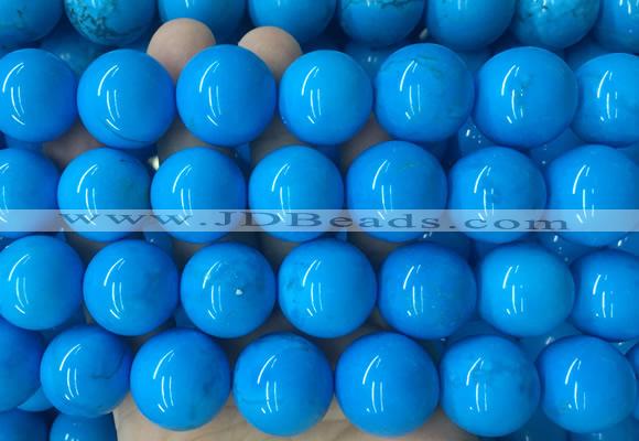 LSBS284 15 inches 20mm round dark blue howlite turquoise gemstone beads wholesale