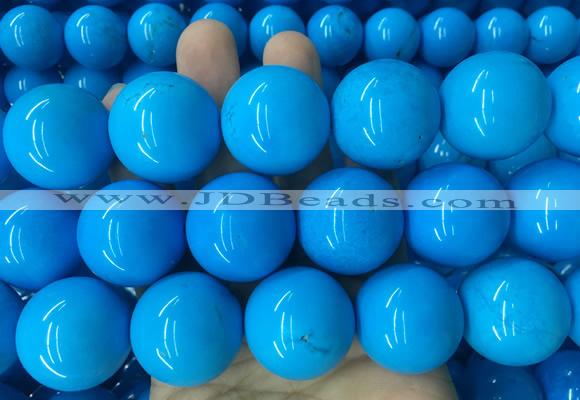 LSBS286 15 inches 25mm round dark blue howlite turquoise gemstone beads wholesale