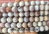 LSBS294 15 inches 14mm round matte banded agate gemstone beads wholesale