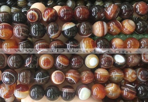 LSBS301 15 inches 14mm round banded agate gemstone beads wholesale