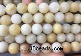 LSBS317 15 inches 18mm round yellow jade gemstone beads wholesale