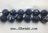 LSBS329 7.5 inches 30mm faceted round sodalite gemstone beads wholesale
