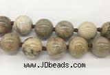 LSBS339 15 inches 30mm round Chrysanthemum agate gemstone beads wholesale