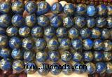 LSBS349 15 inches 14mm round gold color stone beads wholesale