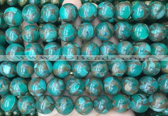 LSBS350 15 inches 14mm round gold color stone beads wholesale