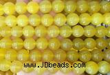 LSBS355 15 inches 14mm round yellow agate gemstone beads wholesale