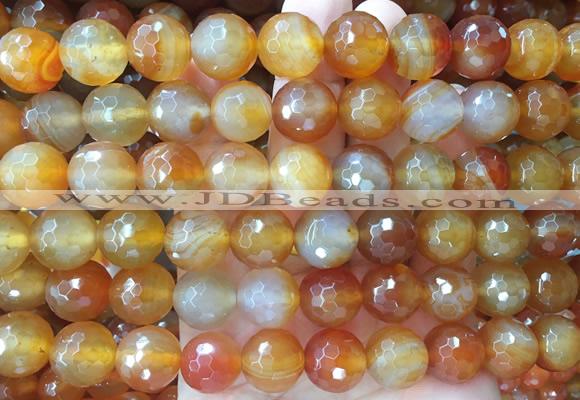 LSBS362 15 inches 14mm faceted round red agate gemstone beads wholesale