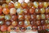 LSBS370 15 inches 16mm faceted round red agate gemstone beads wholesale