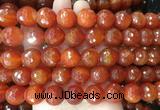 LSBS371 15 inches 16mm faceted round red agate gemstone beads wholesale