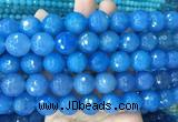 LSBS372 15 inches 16mm faceted round blue agate gemstone beads wholesale