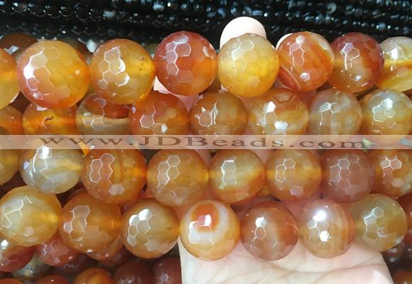 LSBS378 15 inches 20mm faceted round red agate gemstone beads wholesale