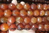 LSBS379 15 inches 20mm faceted round red agate gemstone beads wholesale